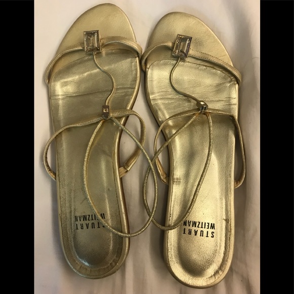 Stuart weitzman gold sandals size 7.5 - Picture 1 of 5